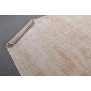 พรมตุรกีโบราณขนาดใหญ่ 6.7x10.1 ฟุต พรมขนสัตว์สีเบจ - Product Image 5