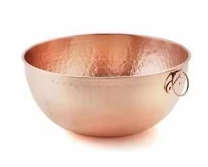 Forme ronde de bol de chocolat en cuivre martelé de vente chaude pour servir la nourriture de salade - Product Image 5