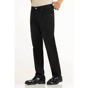 กางเกงยีนส์วินเทจทรงสลิมฟิตสำหรับฤดูหนาว รุ่น MN-JNS-SS26-005 ผ้ายีนส์สโตนวอช แต่งกระดุม ทรงขากว้างแบบดินสอ สีเข้มหลากสี - Product Image 6