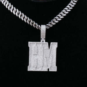Colgante de diamante de moissanita de corte redondo helado, colgante personalizado de estilo Hip Hop, regalo de deshierbe para hombres, Plata de Ley 925 - Product Image 3