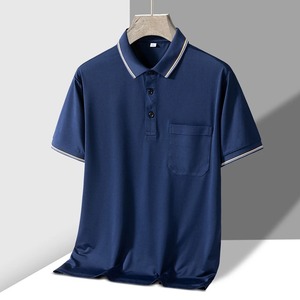 Camiseta Polo para hombre, manga corta, cuello vuelto, negocios, antiarrugas, diseño de bolsillo Real, camiseta Polo para hombre - Product Image 3