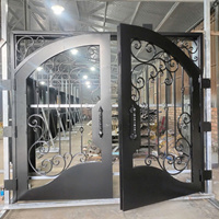 Portail en fer luxueux avec motifs décoratifs, respectueux de l'environnement, sécurisé, performance durable, modélisation 3D, hauteur 7 pieds