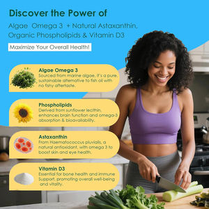 Vitaddiscovery Gommes végétaliennes personnalisées oméga 3 avec phospholipides Vitamine <span class=keywords><strong>D3</strong></span> DHA EPA pour adultes enfants pour la santé de la peau des yeux du cerveau - Product Image 3