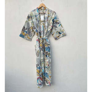 Kimono Ligero de Algodón con Estampado Floral, Túnica de Playa para Trajes de Baño - Product Image 3
