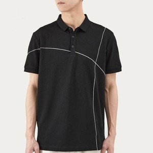 2025 Fitness de manga corta para Polo personalizado de alta calidad 100% algodón patrón sólido Material de lona para deportes moda Leisur - Product Image 2