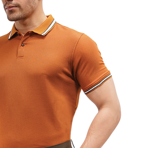 <b>Men</b> <b>Orange</b> Polo <b>Shirt</b> with Contrast Collar Comfortable Cotton Casual Wear Stylish Short Sleeve Polo Trendy Fashion <b>Shirt</b> for <b>Men</b> - Product Image 4
