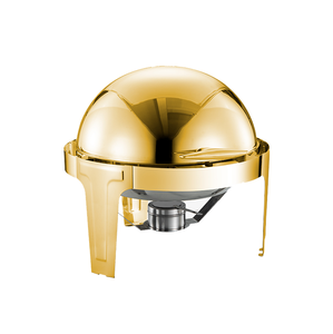 Juego de buffet de plato de frotamiento de acero inoxidable de 6L con calefacción eléctrica con diseño abatible para bufés de desayuno en hoteles y restaurantes - Product Image 4