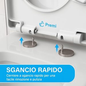 Asiento de Inodoro Universal en Forma de D HM de Fácil Instalación, 44.5x36cm, Blanco Leche, Cierre Suave, Polipropileno, Liberación Rápida, Material de Urea - Product Image 4