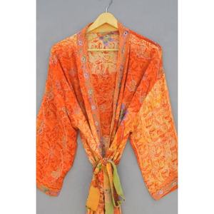 Bata de baño de seda con cinturón ajustable para dama de honor, traje de baño Vintage para mujer, para verano - Product Image 2