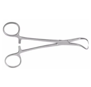 Instrumento quirúrgico manual de acero inoxidable de 12cm, fórceps de toalla Backhaus con mango de bloqueo puntiagudo Curvo - Product Image 3