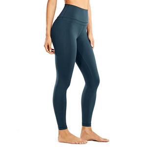 100% coton personnalisé YOGA femmes nu sentiment jambières d'entraînement prix raisonnable Logo personnalisé taille haute Yoga pantalons serrés OEM - Product Image 2