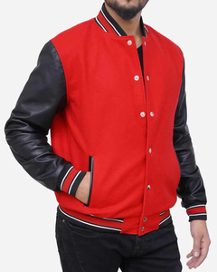 Slim Fit Varsity Fashionable <b>Bike</b> Racing Gear with Leather Sleeves & Side <b>Pockets</b> CollegeBaseballjacket for men DDP Shipping - Product Image 6