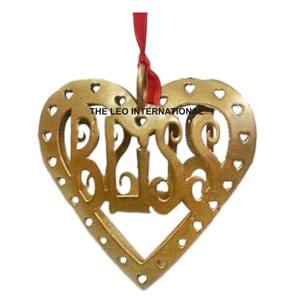 Handmade Steel Metal Hammered Glossy Silver Heart Christmas <b>Hanging</b> <b>Ornament</b> Festival Party Gifts Decoration - Product Image 2
