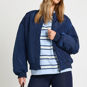 Hot Sale Women's Vintage Streetwear Zipper Bomber <b>Jacket</b> Wholesale Rate Casual Wear Memory Fabric Breathable Bomber <b>Jacket</b> 2026 - Product Image 3