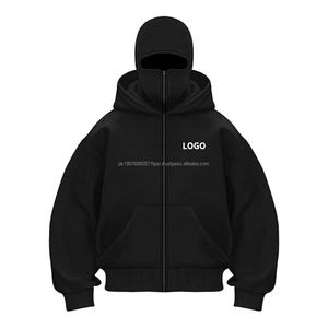 Sudadera con Capucha Balaclava Personalizada con Logotipo Bordado, 600GSM, Algodón Grueso, Hombros Caídos, Unisex, Estilo Urbano, para Invierno y Actividades al Aire Libre - Product Image 4