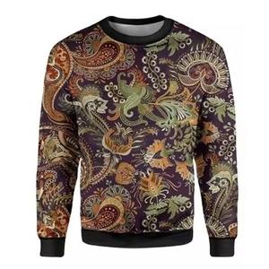 Prix de gros, impression par sublimation personnalisée, polyester respirant, sweat-shirt à manches longues et col rond, motif floral, sweat-shirt pour hommes - Product Image 1