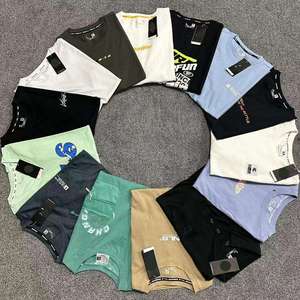 T-shirts décontractés pour hommes en coton de qualité supérieure 100%, manches courtes, coupe régulière, respirants, col écologique, tricotés - Product Image 1