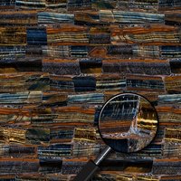 Mosaïque de pierres précieuses œil de tigre de qualité supérieure, artisanale, écologique, pour l'intérieur des salles de bain, jaune et bleu, rectangulaire, imperméable et durable