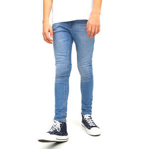 En stock Pantalon en jean décontracté pour hommes, coupe droite régulière, style High Street, techniques délavées, à des prix abordables - Product Image 1