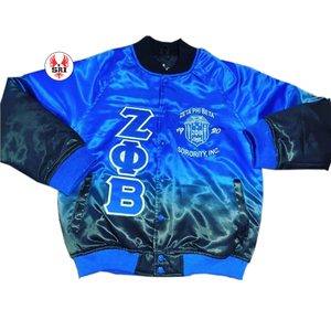 เสื้อแจ็คเก็ตเบสบอลแบบควิลท์น้ำหนักเบาเป็นมิตรกับสิ่งแวดล้อมสำหรับผู้หญิง Zeta Phi Beta  ชุดนักกีฬามหาวิทยาลัยแบบมีตัวอักษร  สไตล์กรีก - Product Image 6