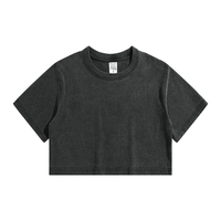 Haute qualité 210gsm 100% coton femmes lâche haut court Logo personnalisé impression col rond manches courtes Streetwear T-Shirts