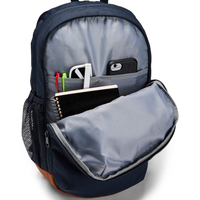 Grand sac à dos de sport en nylon pour hommes en cuir véritable Sac d'ordinateur multifonction étanche avec fermeture à glissière à la mode pour le collège