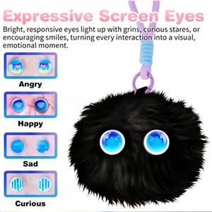 Breloque de sac en peluche IA, compagnon interactif vocal, animaux en peluche connectés à l'application, yeux LED expressifs, réactifs au toucher - Product Image 6