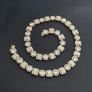 Cadena DE TENIS cultivada en laboratorio clásica de 2,5mm, plata, oro de 10K, Diamante Rectangular, moda para hombres en negrita para bodas, regalos hechos PT950 - Product Image 4