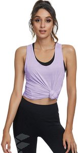 Precio barato nuevo poliéster personalizado/elastano Casual verano transpirable culturismo gimnasio desgaste Fitness músculo chaleco Tanktop para mujer - Product Image 3