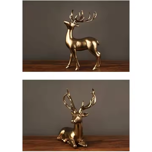 Juego de escultura de ciervo clásica más vendida de 2 estatuas de ciervos de Metal escultura hogar Hotel Decoración de mesa auxiliar por decor IMPEX - Product Image 3