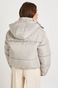 Comfortable Fabric Winter Hooded Reversible Outdoor Wear Women Puffer Jacket Plus Size <b>Waterproof</b> <b>Zipper</b> Knitted Canvas - Product Image 2