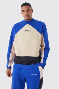 Ensemble de survêtement décontracté sportif unisexe élégant 100% coton, 2 pièces, col rond, sweat-shirt et pantalon de jogging, couleur contrastée, streetwear, hiver - Product Image 6
