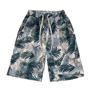Men's Sporty Summer Casual <b>Sweatpants</b> Breathable Stylish Floral Pattern <b>Short</b> with Worested Fabric Floral Printing Apparel - Product Image 1