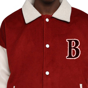 2025 unisexe personnalisé XXL haute rue varsité veste réversible tissu à capuche revers support coupe-vent Chenille broderie longue - Product Image 5