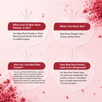 Poudre de Betterave Lyophilisée Naturelle de Haute Qualité, Qualité Alimentaire, Pigment Rouge Pur Betalain, Poudre de Jus de Betterave