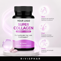 Complément Alimentaire Beauté Cheveux Ongles Santé Vitamines Antioxydants Collagène 60 Comprimés/Flacon pour Adultes pour un Bien-être Optimal