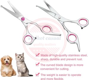 Curved <b>Dog</b> Grooming Scissors with Safety Round Tips\Professional Pet Grooming Shears Stainless Steel <b>for</b> <b>Dogs</b> Cats Pets - Product Image 3