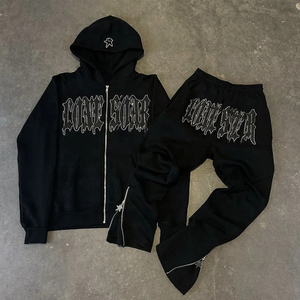 Vente en gros de survêtements délavés à l'acide à manches longues pour hommes fabriqués par des professionnels et légers pour l'hiver - Product Image 3
