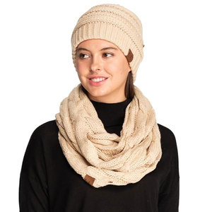 Bonnets d'hiver à la mode avec écharpe ensemble de styles polyvalents, conçus pour le streetwear, le sport et les cadeaux promotionnels en vrac - Product Image 6
