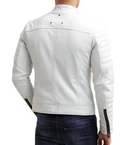 Chaqueta blanca de piel de cordero pura y genuina para hombre Haus Industries - Product Image 6