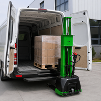 Chariot élévateur à palettes électrique autoporteur 1 tonne, compact et facile à utiliser pour les livraisons en camionnette et en entrepôt