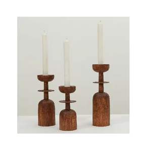 Pilar de vela de madera más vendido, portavelas de madera hecho a mano de la mejor calidad personalizado para decoración, candelabro de madera - Product Image 6