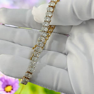 Diamond Tennis <b>Bracelet</b> Luxury White Diamond <b>Bracelet</b> VVS VS Lab Grown <b>Stones</b> Gold Setting Custom Wholesale Jewelry - Product Image 5