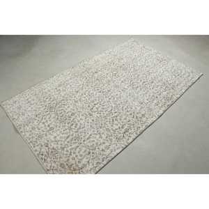 พรมตุรกีขนาด 3.9x6.6 ฟุต, พรมวินเทจ, พรมลายอิคัตสีขาว - Product Image 4