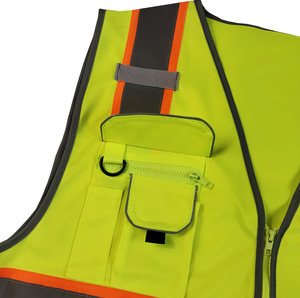 Chaleco reflectante de alta visibilidad personalizado para trabajadores de la construcción - Product Image 4