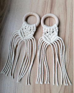 Rond de serviette macramé décoration de table mariage boho déco porte couverts noué - Product Image 3