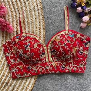 Fabricant et fournisseur de chemisiers en soie Georgette à la mode avec broderie de paillettes de Surat au prix de gros - Product Image 2