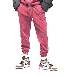 Pantalon de jogging de gym pour hommes personnalisé, délavé à l'acide, taille haute, coupe ajustée, pantalon de survêtement de sport et de course, fabriqué à partir de tissu 100% en coton et nylon - Product Image 2