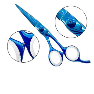 กรรไกรตัดผมสแตนเลส J2ญี่ปุ่นยาว6.5นิ้วกรรไกรตัดผมสีฟ้าเคลือบไทเทเนียมสีฟ้า - Product Image 2