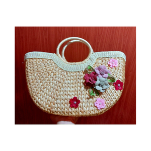 Low Price Handmade Tassel Tote Beach <b>Bag</b> Water Hyacinth Handbag Wholesale Women Handbags Beach <b>Straw</b> <b>Bag</b> - Product Image 5